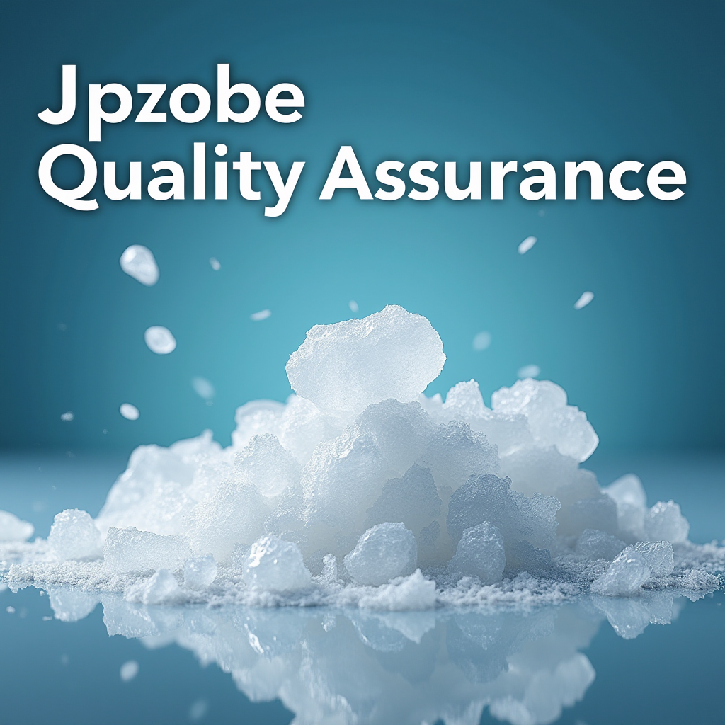 JPzobe製品の品質保証を象徴する画像。塩結晶の純度、電気化学的な洗浄力、環境への配慮を示すグラフィック要素が含まれている